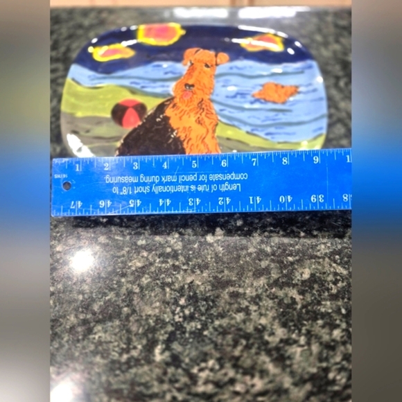 Artistic Dog-Themed Ceramic Tray By Canadian Artist Patricia Lazar - Picture 9 of 10